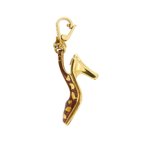 Pendentif Rosato Bags&Shoes - Pendentif chaussure en or jaune 18 ct émaillé bordeaux 58 Facettes 28751