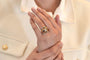Bague 49 Bague dôme 1950 en or jaune 18k, diamants et saphirs synthétiques 58 Facettes 25514 dv