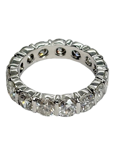 Bague 54 Alliance tour complet en or blanc et diamants 5,50 ct 58 Facettes 2229
