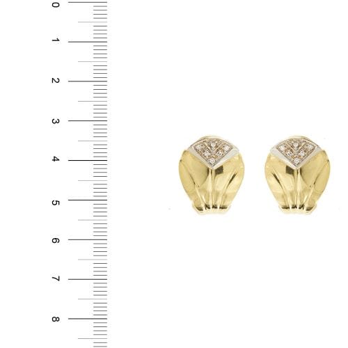 Boucles d'oreilles Boucles d’oreilles à puces en or jaune 18 ct et diamants 58 Facettes 29740