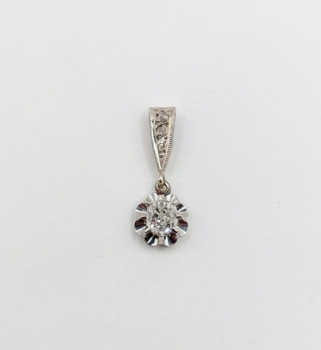 Pendentif Pendentif antique en or blanc 18K, platine et diamants 58 Facettes A07751