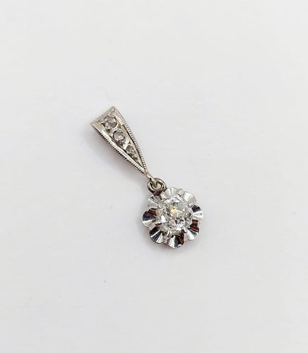 Pendentif Pendentif antique en or blanc 18K, platine et diamants 58 Facettes A07751