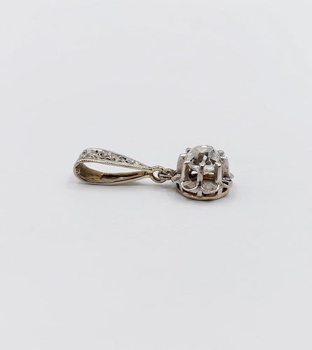Pendentif Pendentif antique en or blanc 18K, platine et diamants 58 Facettes A07751