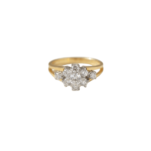 Bague 52 Wempe - Bague fleur en or jaune et diamants 58 Facettes HJ062658