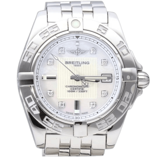 Breitling - Montre Cockpit Lady Galactic 32 en acier et diamants 58 Facettes MT46195