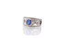 Bague 52 Bague bandeau saphir de Ceylan et diamants en platine 58 Facettes 25659