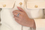 Bague 52 Bague bandeau saphir de Ceylan et diamants en platine 58 Facettes 25659