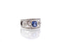 Bague 52 Bague bandeau saphir de Ceylan et diamants en platine 58 Facettes 25659