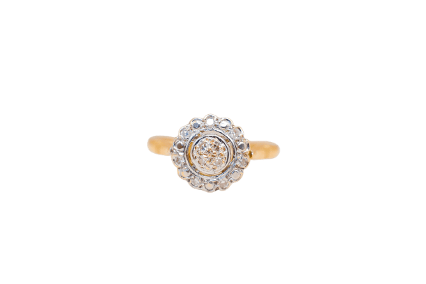 Bague 54 Bague ronde deux ors 18 carats diamants 58 Facettes 4112
