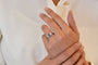 Bague 53 Bague vintage saphir de Ceylan et diamants en platine 58 Facettes 25778