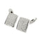 Boutons de manchette St George - Boutons de manchette rectangulaires en or blanc 18 ct et diamants 58 Facettes 36484