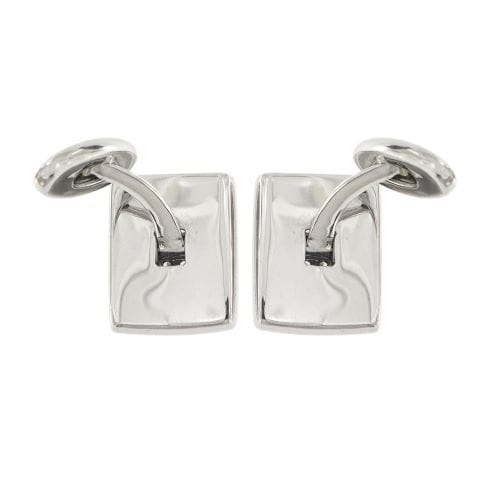 Boutons de manchette St George - Boutons de manchette rectangulaires en or blanc 18 ct et diamants 58 Facettes 36484
