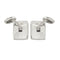 Boutons de manchette St George - Boutons de manchette rectangulaires en or blanc 18 ct et diamants 58 Facettes 36484