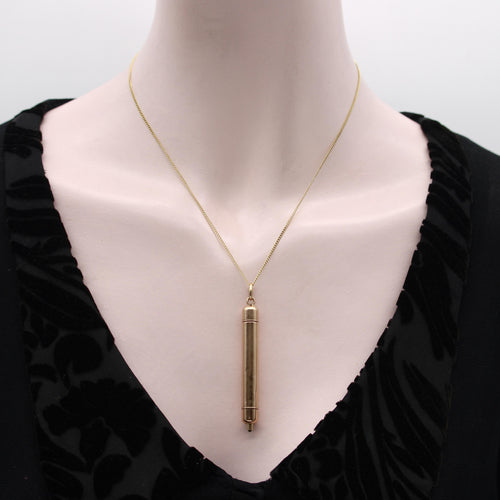 Victorian telescopic pencil pendant in 14K gold 58 Facettes 11222