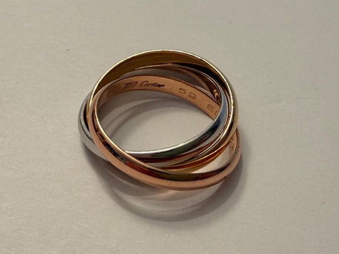 Bague 59 Cartier Trinity - Bague en or tricolore 18 ct 58 Facettes AZ-PG-261781