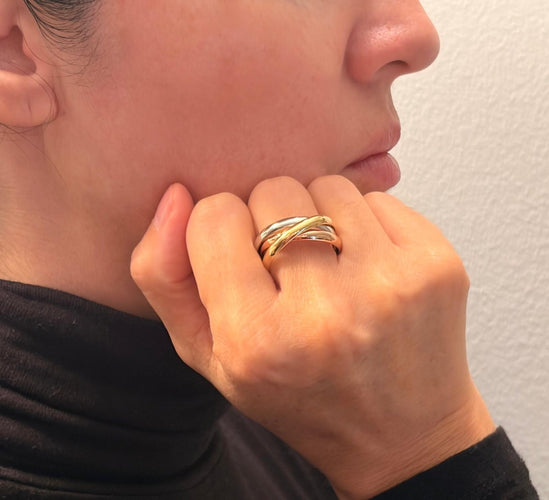 Bague 59 Cartier Trinity - Bague en or tricolore 18 ct 58 Facettes AZ-PG-261781