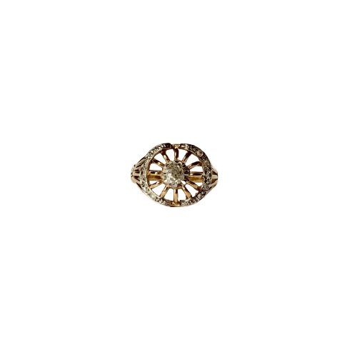 Bague Bague ajourée en or jaune et diamants 58 Facettes