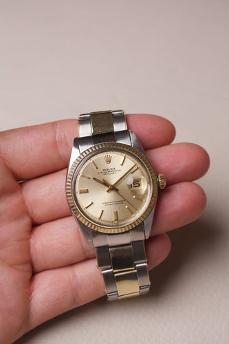 Часовник Rolex - часовник Datejust 1601 от стомана и жълто злато 58 Facettes MONTRE-028