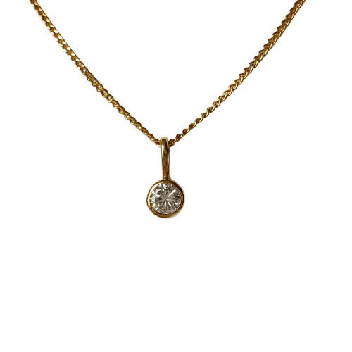 Collier Collier pendentif en or jaune et diamant 0,1 carat 58 Facettes