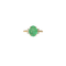 Ring Solitär aus Gelbgold, Smaragd und Diamanten 