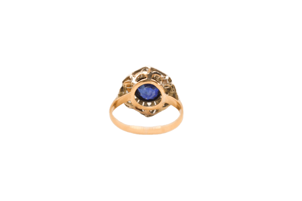 Bague 50 Bague Art déco saphir synthétique et diamants 58 Facettes 4114