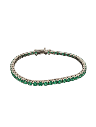 Bracelet Bracelet tennis en or blanc et émeraudes 58 Facettes 559/26 A