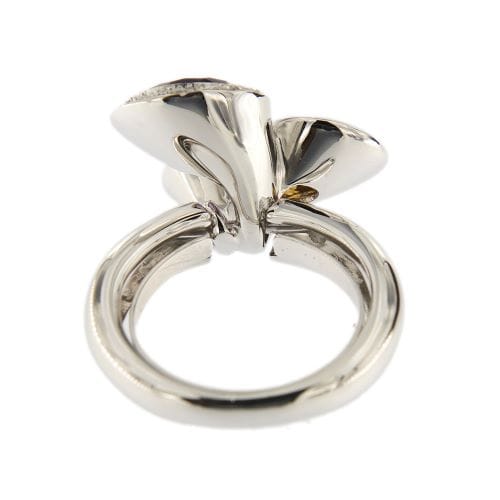 Bague Bague en or blanc 18 ct avec diamants et pierres précieuses 58 Facettes 34070