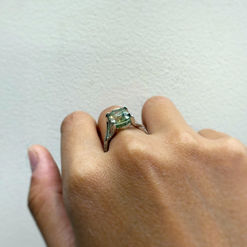 Bague 53 Bague en or blanc, tourmaline watermelon et diamants 58 Facettes 260198R