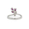 Bague 53 Bague en or blanc 750, diamants demi-taille et rubis taille poire 58 Facettes 260032SP
