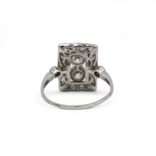 Bague 57 Bague Art déco en or blanc 750‰ et diamants 58 Facettes 260033SP