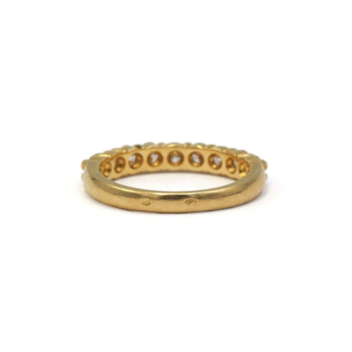 Bague 56 Demi-alliance en or jaune 750 et diamants 58 Facettes 260132R