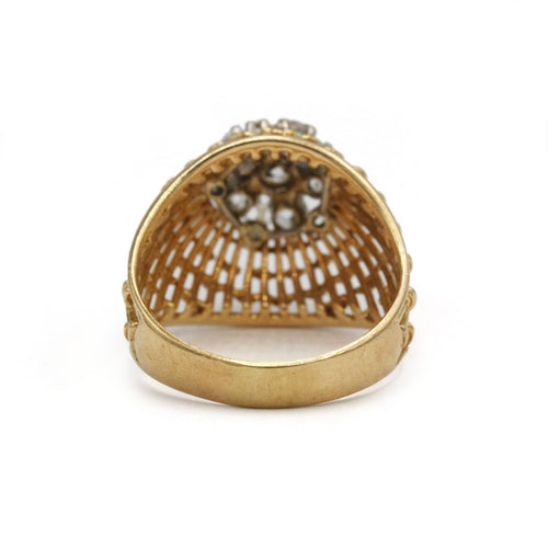 Bague 59 Bague en or jaune et blanc 750 et diamants 58 Facettes 260129R