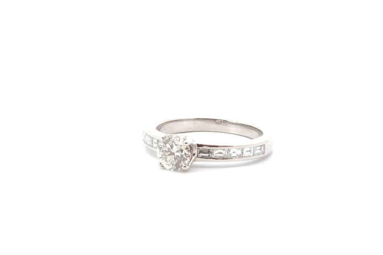 Bague 50 Solitaire - Bague en or blanc 18k avec diamants 58 Facettes 26222