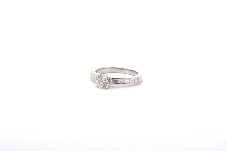 Bague 50 Solitaire - Bague en or blanc 18k avec diamants 58 Facettes 26222