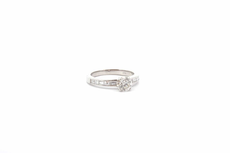 Bague 50 Solitaire - Bague en or blanc 18k avec diamants 58 Facettes 26222