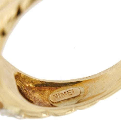 Bague Nimei - Bague en or jaune et or blanc 18 ct, perle et diamants 58 Facettes 33916