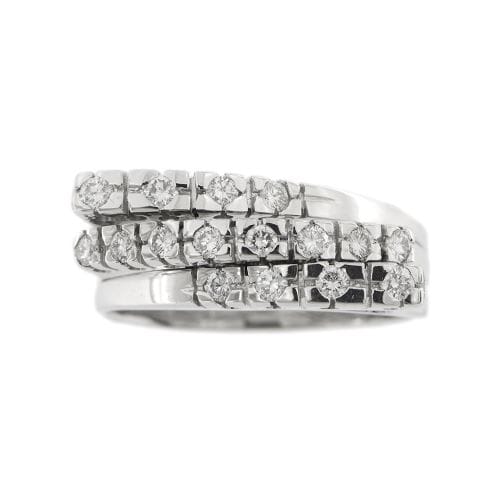 Bague Bague rivière triple en or blanc 18 ct avec diamants 0,48 ct 58 Facettes 30234