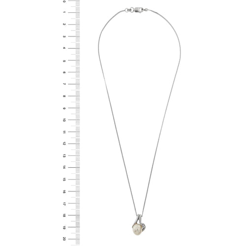 Collier Yukiko - Collier en or blanc 18 ct avec perle et diamant 58 Facettes 36952
