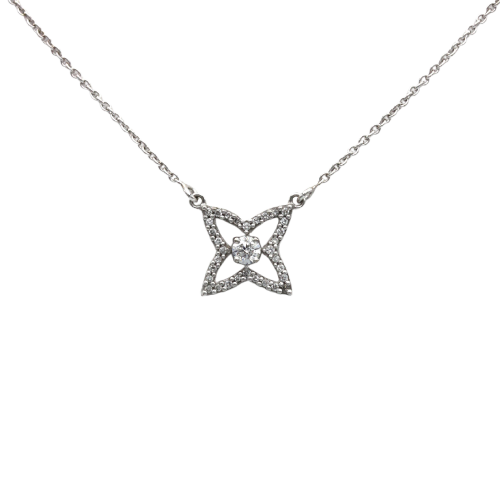 Collier Collier pendentif étoile en or blanc et diamants 58 Facettes 250132R