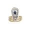 Ring 59 Hertuginde-ring i gult guld, Platin, safir og diamanter 58 Facettes 240325R
