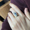 Ring 59 Hertuginde-ring i gult guld, Platin, safir og diamanter 58 Facettes 240325R