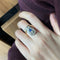 Ring 59 Hertuginde-ring i gult guld, Platin, safir og diamanter 58 Facettes 240325R