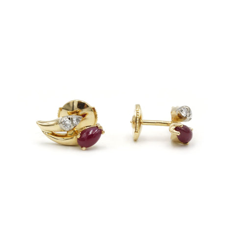 Orecchini Orecchini in oro giallo, diamanti e rubini 58 Facettes 240039SP