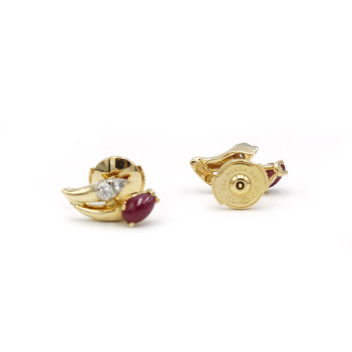 Orecchini Orecchini in oro giallo, diamanti e rubini 58 Facettes 240039SP