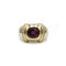 Ring 56 Yellow gold band ring, rhodolite and diamonds 58 Facettes 240038SP