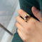 Ring 56 Yellow gold band ring, rhodolite and diamonds 58 Facettes 240038SP