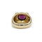 Ring 56 Yellow gold band ring, rhodolite and diamonds 58 Facettes 240038SP
