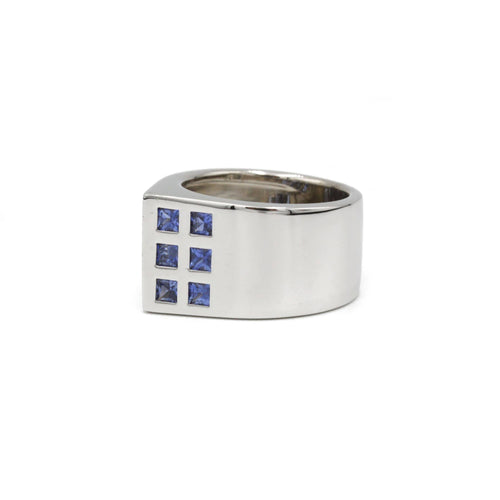 Ring 54 DINH VAN Mahault - Ring Pyramide in white gold and sapphires 58 Facettes 240310R