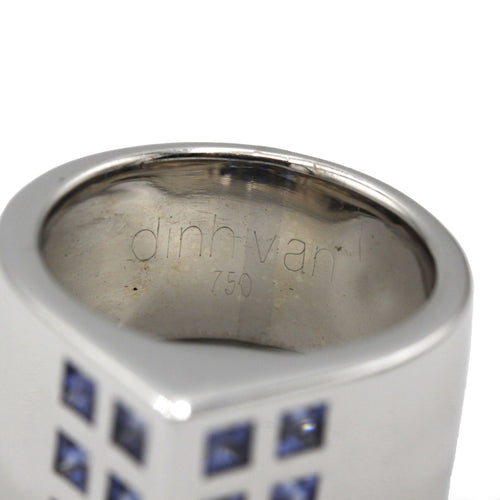 Ring 54 DINH VAN Mahault - Ring Pyramide in white gold and sapphires 58 Facettes 240310R