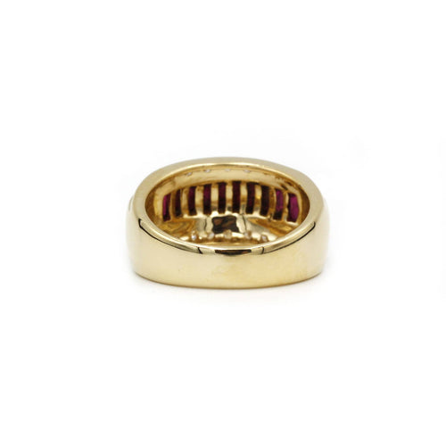 Bague 54 Bague en or jaune, diamants et rubis 58 Facettes 240289R